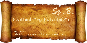 Szathmáry Balambér névjegykártya